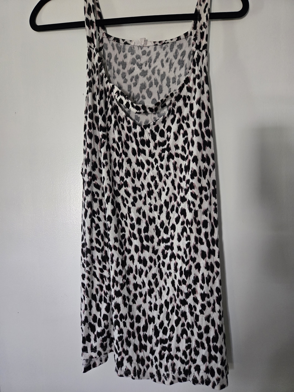 Maurices White and Black Leopard Print Sleep Tank